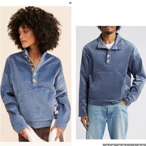 Falling Forward Corduroy Knitted Buttoned Turtleneck Top Sweatshirt Size Small